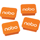 Magneti pentru table NOBO, 18x22 mm, sustin 4 coli, 4 buc/set, portocaliu