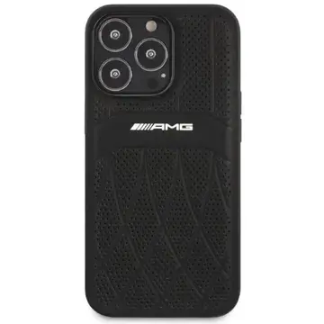 Husa MERCEDES Husa protectie telefon,   Piele, Compatibil cu Apple iPhone 13 Pro Max, Negru