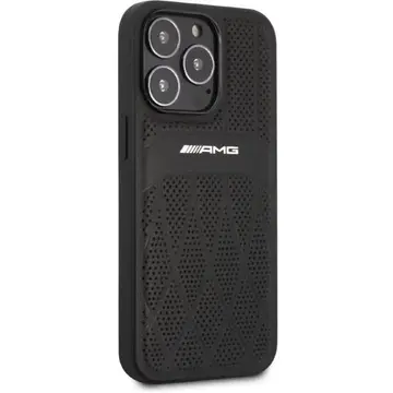 Husa MERCEDES Husa protectie telefon,   Piele, Compatibil cu Apple iPhone 13 Pro Max, Negru