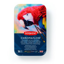 Creioane colorate Derwent Professional Chromaflow, cutie metalica, 36 buc/set