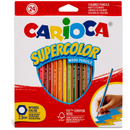 Creioane colorate CARIOCA Supercolor, hexagonale, 24 culori/cutie