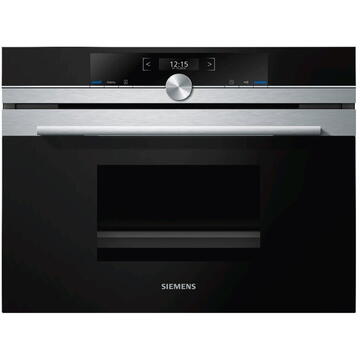 Cuptor Siemens iQ700 CD634GAS0 steam oven Small Black, Stainless steel Buttons, Rotary, Touch