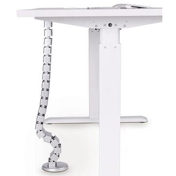 Organizator / capac pentru cablu Maclean, MC-727 B pentru birou, lungime reglabila, negru,