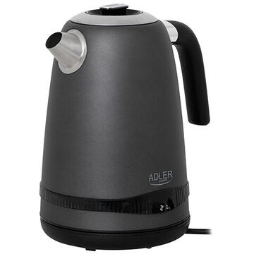 Fierbator Adler SS satin grey kettle 1,7L with LCD display & temperature regulation