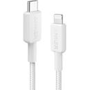 Anker Cablu alimentare si date Anker, USB Type-C (T) la Lightning (T), 0.9m rata transfer 480 Mbps, invelis nylon, braided, alb, "A81B5G21" (timbru verde 0.03 lei) - 0194644115524