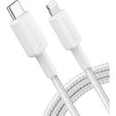 Anker Cablu alimentare si date Anker, USB Type-C (T) la Lightning (T), 1.8m rata transfer 480 Mbps, invelis nylon, braided, alb, "A81B6G21" (timbru verde 0.03 lei) - 0194644157265