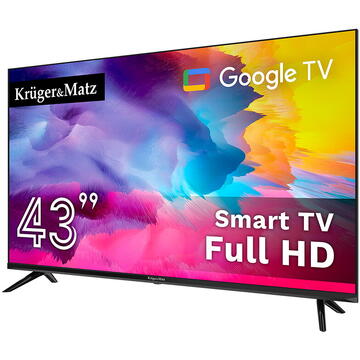 Televizor Kruger Matz GOOGLE SMART TV 43 INCH 108CM H265 HEVC KRUGER&MATZ