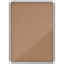 Avizier NOBO Premium Plus, interior, pluta, 9x A4, cu usa si cheie, natur