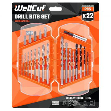 WC-DB22 Wellcut BIT SET 22PCS DRILL & SCREWDRIVER SET