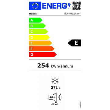 Lazi frigorifice Heinner HCF-HM371CE++, 371 l, Clasa E, Control Electronic, Iluminare LED, Alb