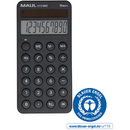 Calculator de buzunar Maul ECO MD2, 10 digits, realizat din plastic reciclat, incarcare solara-negru