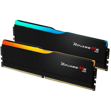 Memorie G.Skill Ripjaws M5 RGB Black Intel XMP 3.0 32GB, DDR5-6000MHz, CL30, Dual Channel