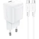 A73 Mini 20W GaN, Power Delivery, cu cablu USB-C, alb