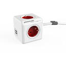 ALLOCACOC 1402RD, 2xUSB, 4 prize, cablu 1.5m, Rosu