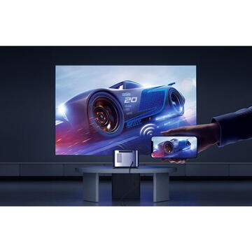 Videoproiector BYINTEK X25 Full HD, 680 ANSI lumeni, Android 9.0, Wi-Fi Dual, Bluetooth 4.2, Negru/Argintiu