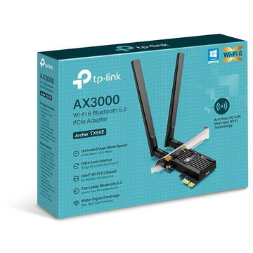 Placa de retea TP-LINK Placa de retea Archer TX55E, PCI Express x1, Negru