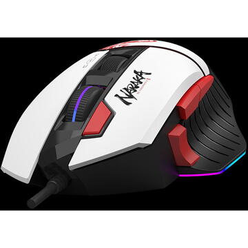 Mouse A4Tech Bloody W95 Max – Gaming, USB, optic 12.000 CPI, 10 butoane + scroll, iluminare RGB, alb