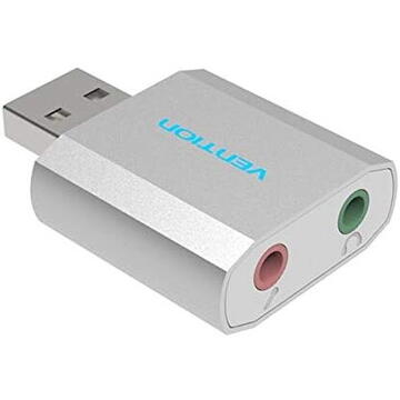 Placa de sunet PLACI de SUNET Vention USB External Sound Card Silvery Metal Type, "VAB-S13" (timbru verde 0.08 lei)