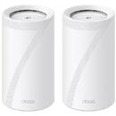 Sistem Mesh Wi-Fi Deco BE85(2-pack), BE19000, Tri-Band, Wi-Fi 7, MLO, HomeShield, 2 porturi 2.5G, port 10G, 1 port SFP+ 10G, cu acoperire pentru intreaga casa, Alb