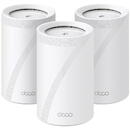 Sistem Mesh Wi-Fi  Deco BE65(3-pack), BE9300, Tri-Band, Wi-Fi 7, MLO, HomeShield, 4 porturi 2.5G, cu acoperire pentru intreaga casa, Alb