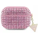 Guess GUAPHDGTPP AirPods Pro cover pink/pink Rhinestone Triangle Charm