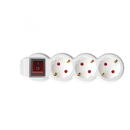 Somogyi Prelungitor 3 prize, intrerupator, 10 m, 3x1,5mm2, alb