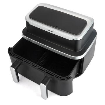 Friteuza aer cald Heinner HAF-DDB9BK26, 9 l, 2600 W, Termostat reglabil, 10 cosuri, Negru