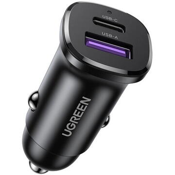 Incarcator auto Ugreen EC305 25845 USB-C USB-A 30W - negru