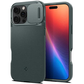 Husa Husa iPhone 16 Pro Max - Spigen Optik Armor MagSafe - Abyss Green