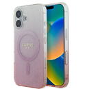 Husa pentru iPhone 16 Plus - Guess IML Glitter Gradient MagSafe (GUHMP16MHGRCELP) - Pink