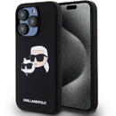 Husa pentru iPhone 15 Pro - Karl Lagerfeld Silicone MagSafe (KLHMP15LSKCHPPLK) - Karl&Choupette Head