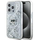 Husa pentru iPhone 15 Pro Max - Karl Lagerfeld Liquid Glitter MagSafe (KLHMP15XLGKISGH) - Transparent Karl Head
