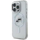 Husa pentru iPhone 16 Pro - Karl Lagerfeld IML MagSafe (KLHMP16LHLSKCH) - White Metal Karl&Choupette Head
