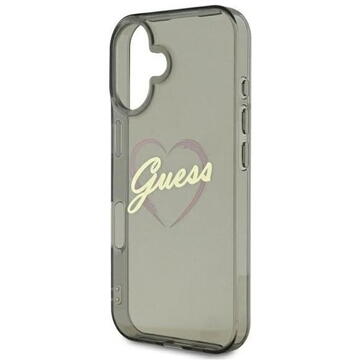 Husa Husa pentru iPhone 16 Plus - Guess Hardcase IML Heart (GUHCP16MHCHGSPK) - Black
