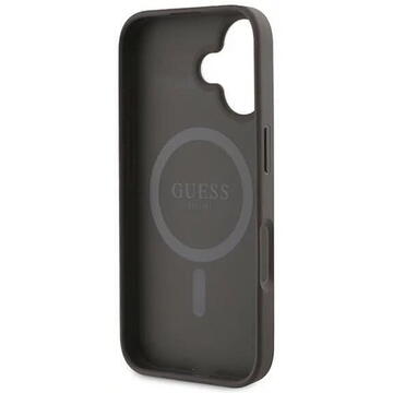 Husa Husa pentru iPhone 16 - Guess 4G Ring Classic Logo MagSafe (GUHMP16SG4GFRW) - Brown