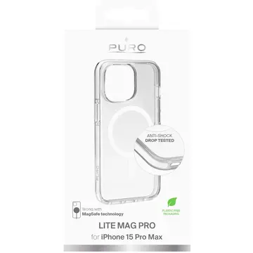 Husa Puro Lite Mag Pro MagSafe Silicone Case for iPhone 15 Pro Max - Transparent