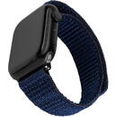 Curea pentru Apple Watch 1/2/3/4/5/6/7/8/9/10/SE/SE 2 (38/40/41/42mm) - Fixed Nylon Sporty Strap - Dark Blue