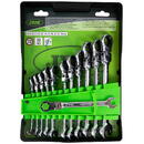 SET 12 CHEI COMBINATE CU CLICHET SI CAP ROTAT 8,9,10,11,12,13,14,15,16,17,18,19 mm, cap articulat de la 0º pana a 180º, clichet cu 72 dinti inclinare de 5º