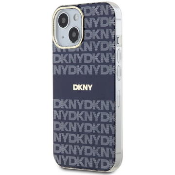 Husa iPhone 15 - DKNY IML Mono & Stripe MagSafe (DKHMP15SHRHSEB) - Blue