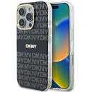 DKNY iPhone 16 Pro - DKNY Hardcase Repeat Texture Pattern With Stripe (DKHMP16LHRHSEK) - Black