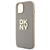 Husa iPhone 15 Plus - DKNY Hardcase Wrist Strap Stock Logo (DKHCP15MPBSWSE) - Beige