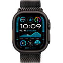 Apple Watch Ultra 2, Smartwatch (black, 49 mm, black Milanese strap, titanium case, cellular)