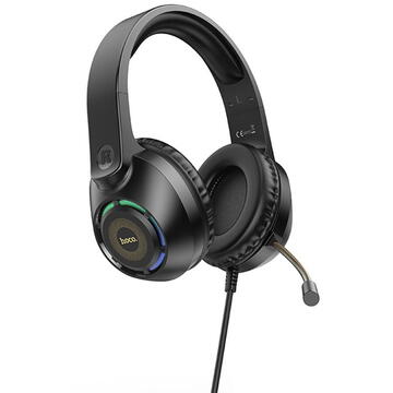 Casti Hoco cu Fir si Microfon 2m Sue W108 Negru