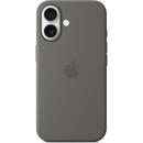 Silicone case with MagSafe for iPhone 16, Stone gray