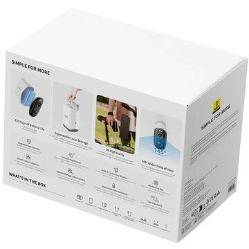 Camera de supraveghere Baseus 47858, 2K, 7800 mAh, Alb