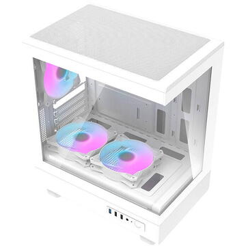 Carcasa Darkflash Computer Case DB330M + 3 aRGB fans (white)