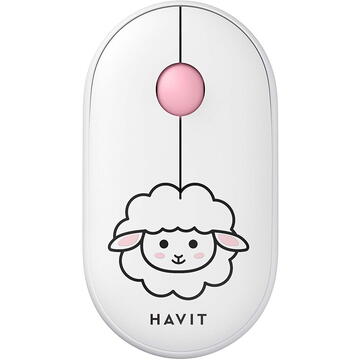 Mouse HAVIT Wireless 2.4GHz 3 butoane 1600 DPI MS75GT Pro Alb