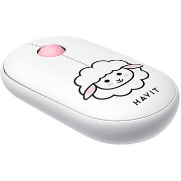 Mouse HAVIT Wireless 2.4GHz 3 butoane 1600 DPI MS75GT Pro Alb