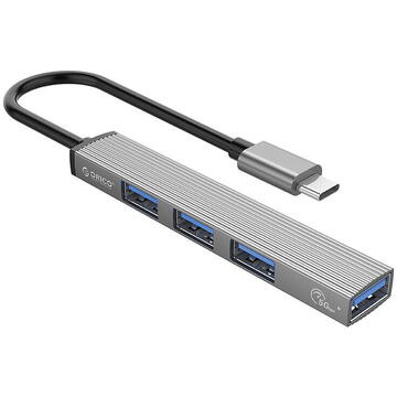 Orico 44332, 3x USB 2.0, 1x USB 3.0, Gri