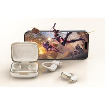 Devia DVCBWOP1B, Autonomie 10 ore, Bluetooth 5.3, Bej